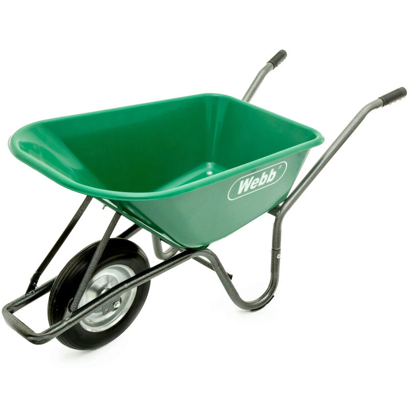 Webb 90 Litre Poly Wheelbarrow with Puncture-proof Wheel (150Kg Capacity)