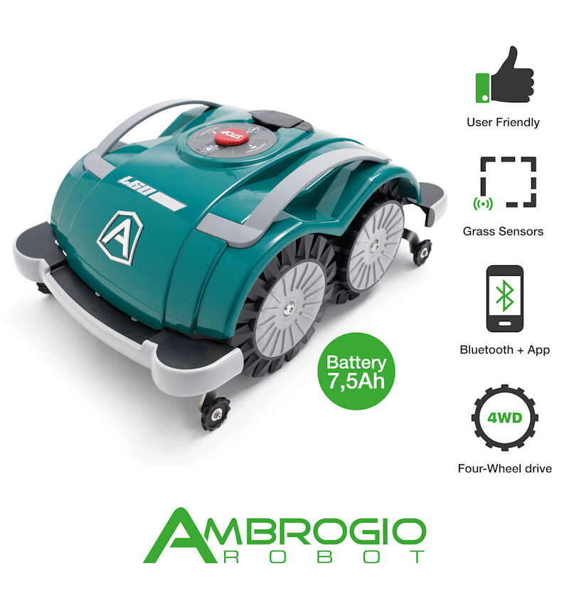 Ambrogio L60 Elite S+ 7.5Ah  Robotic Lawnmower - up to 400m2 - No Installation from Mower Magic
