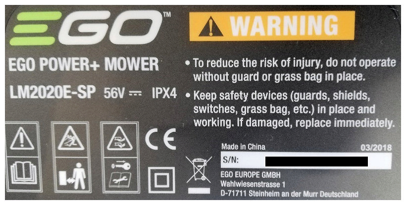 EGO Dataplate Example EGO Dataplate Example