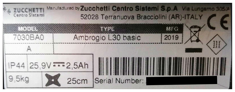 Ambrogio Dataplate Example Ambrogio Dataplate Example