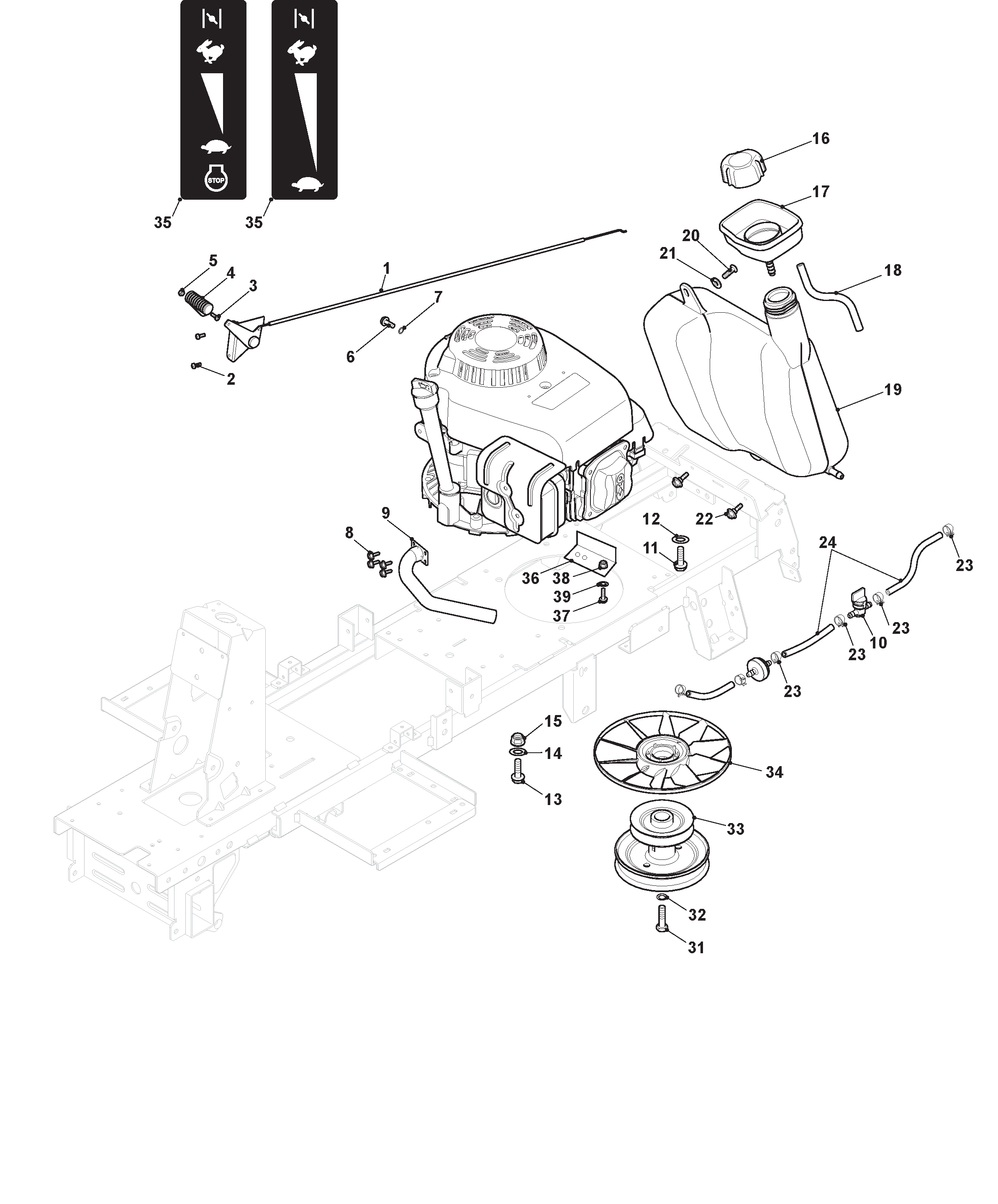 Mountfield 827H 2T0065483/M13 Engine (GGP) Spares