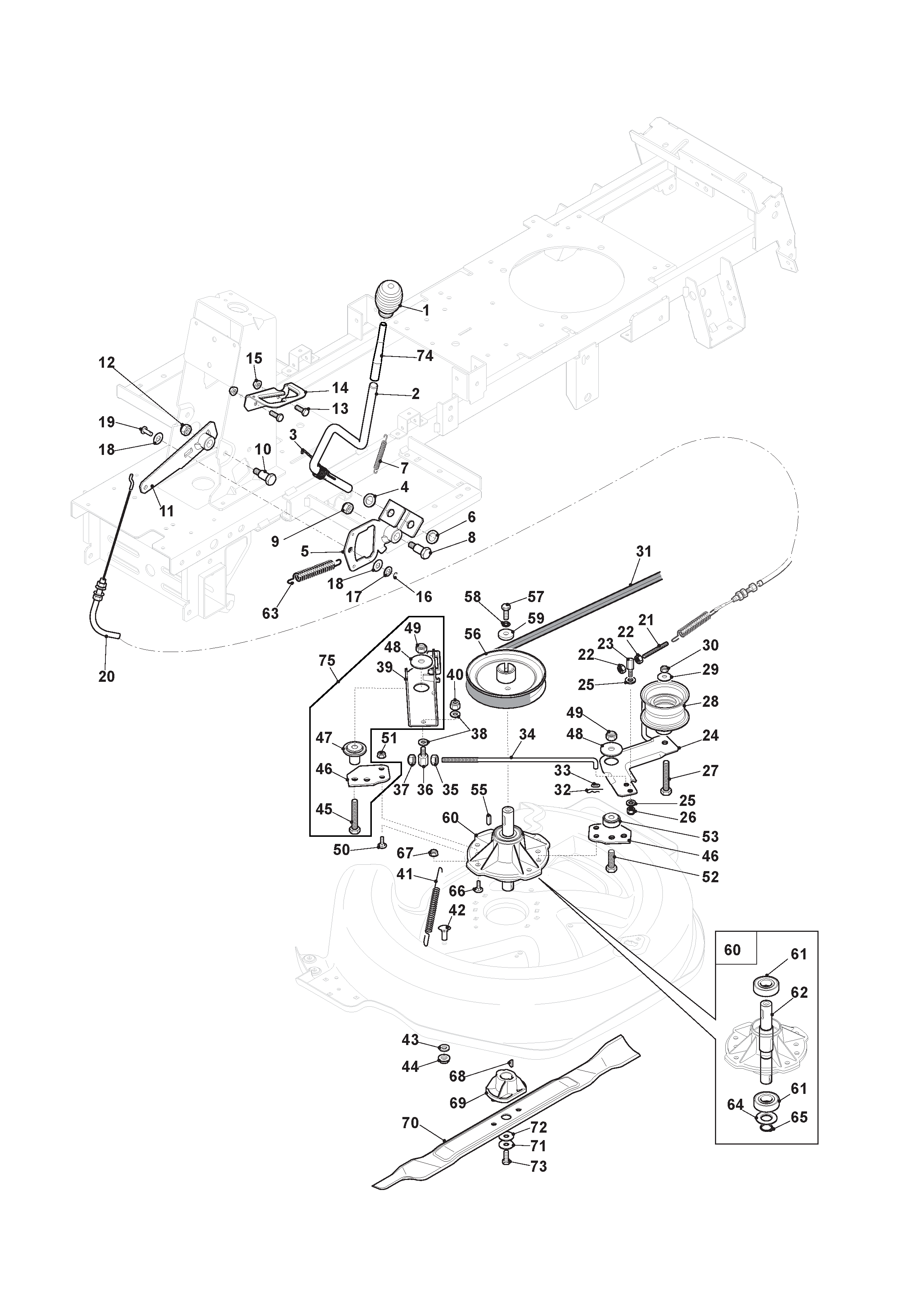 Mountfield 827H 2T0065483/M13 Deck Engage Spares