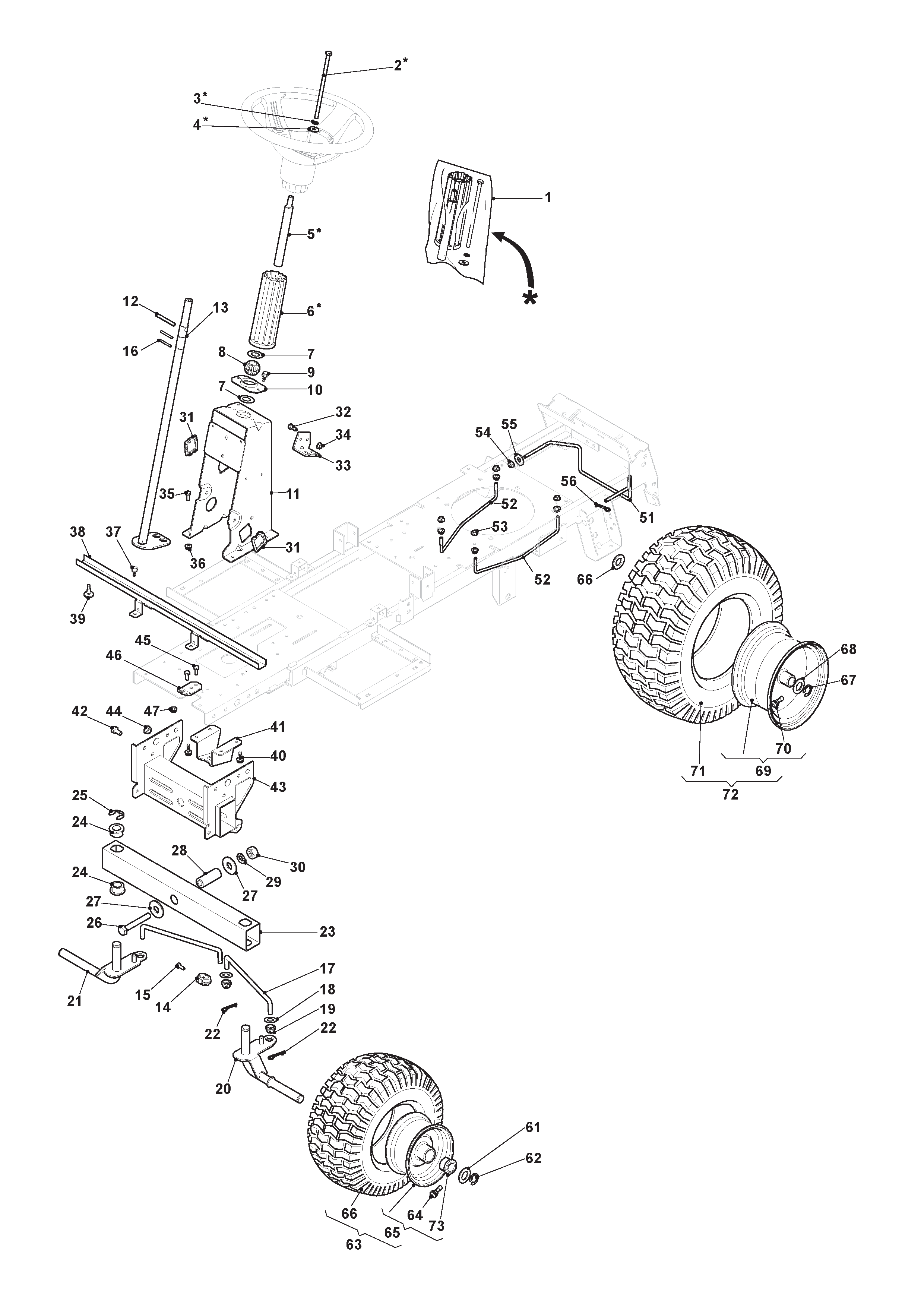 Mountfield 827H 2T0065483/M13 Steering Spares