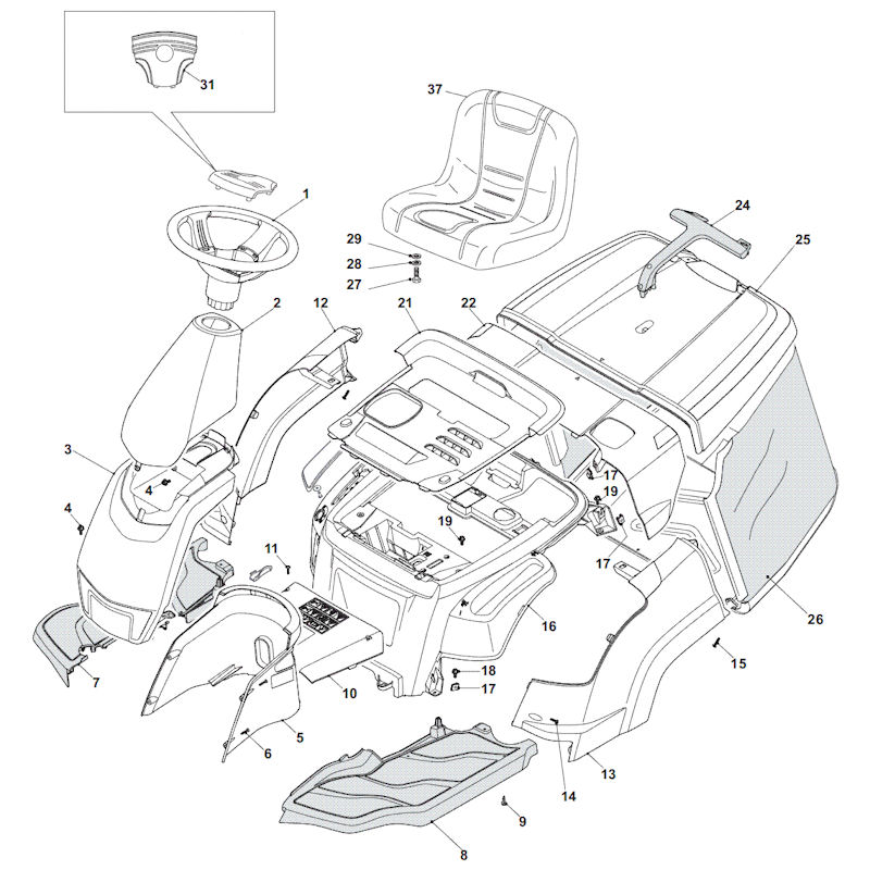 Mountfield 827M 2T0045483/M13 Bodywork Spares