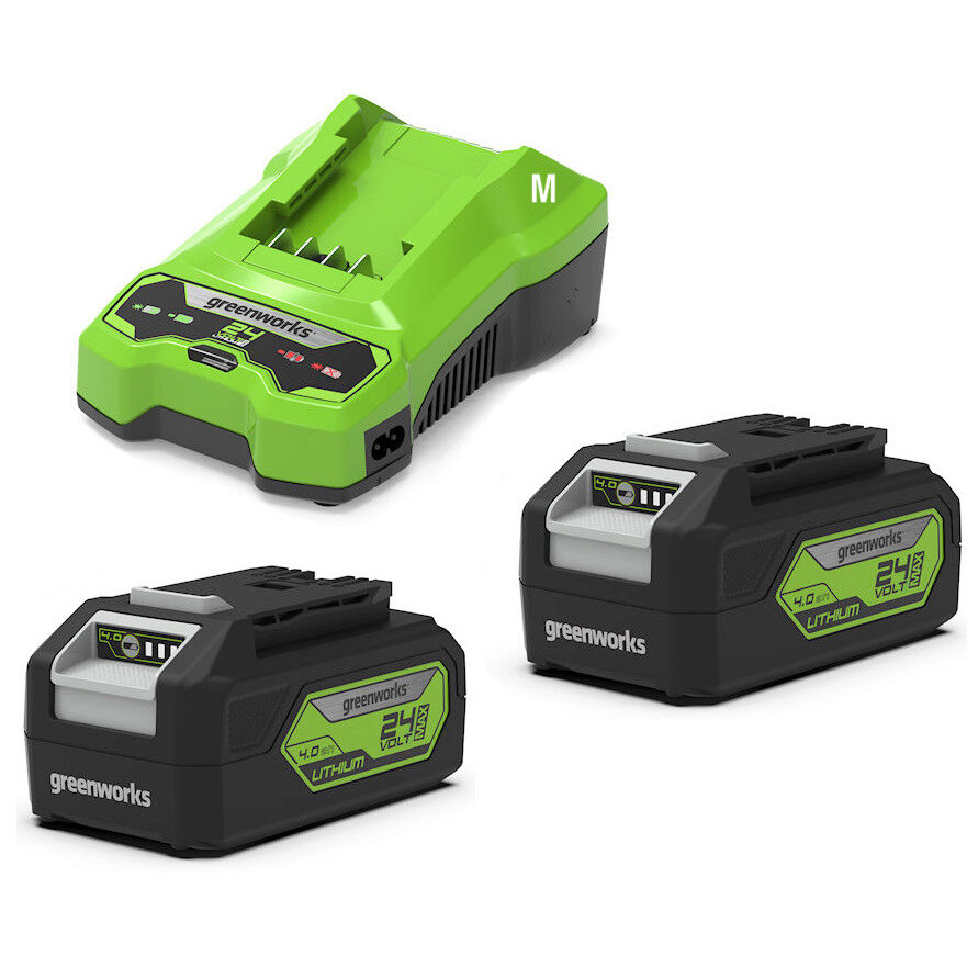 Greenworks GSK24B4 2 x 24V 4Ah Lithium-Ion Batteries and Universal Charger Kit