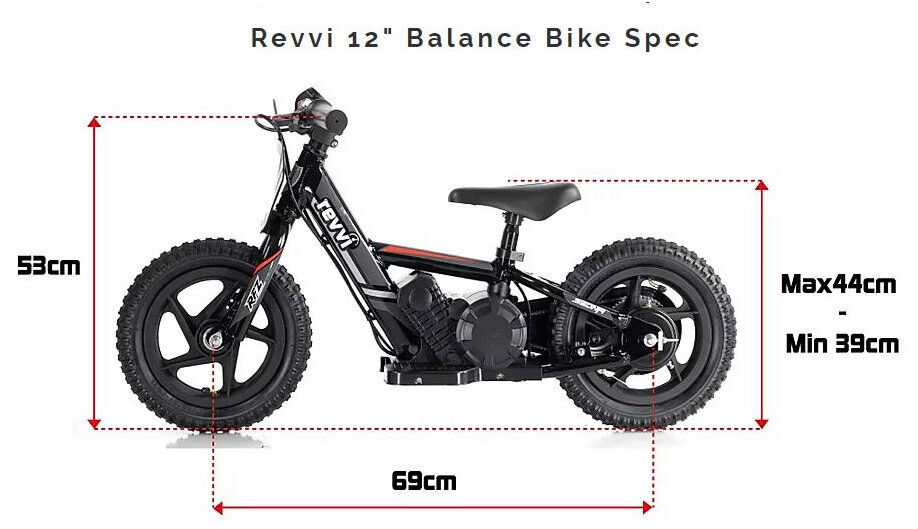 REVVI Childs Electric Balance Bike 12in /  Red from Mower Magic