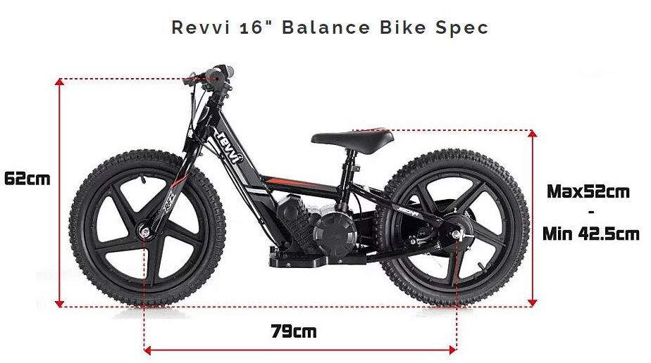 REVVI Childs Electric Balance Bike 16in / Red from Mower Magic