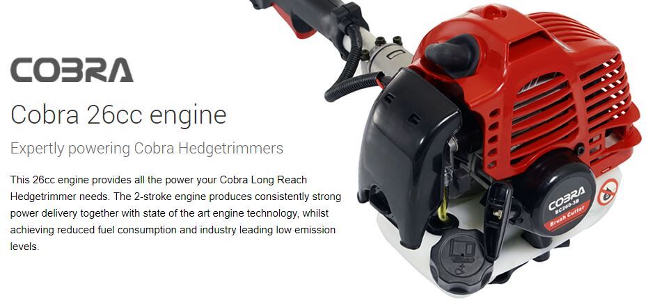 Cobra Petrol Long Reach Hedgecutter  26cc LRH26C from Mower Magic