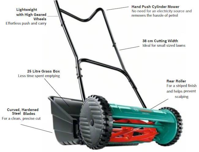 Bosch AHM38G 38cm Manual Cylinder Mower