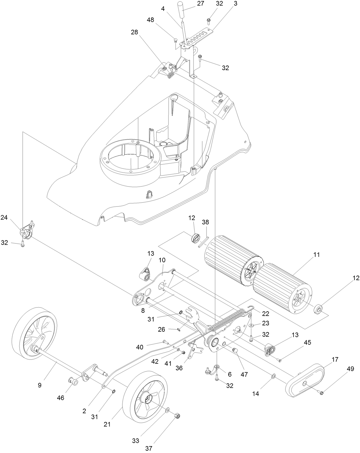 Hayter Harrier 41 Push 374A Traction Suspension, HOC