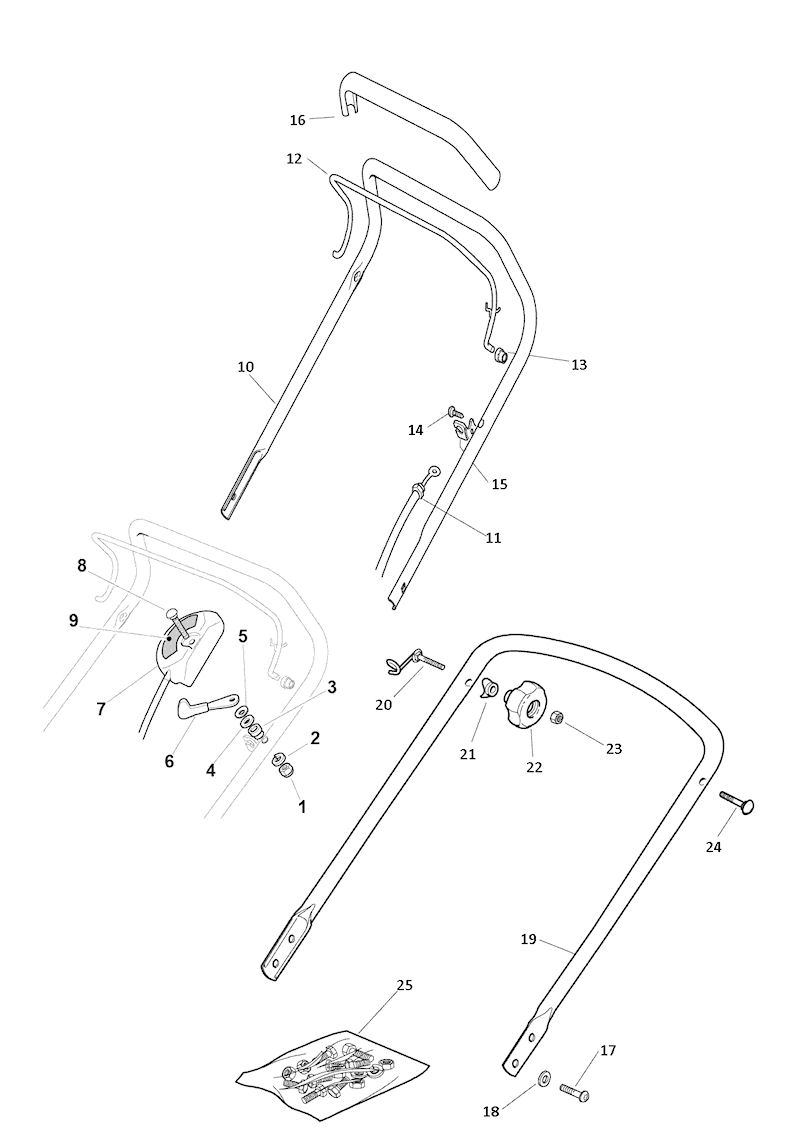 HP184 UPPER & LOWER HANDLES