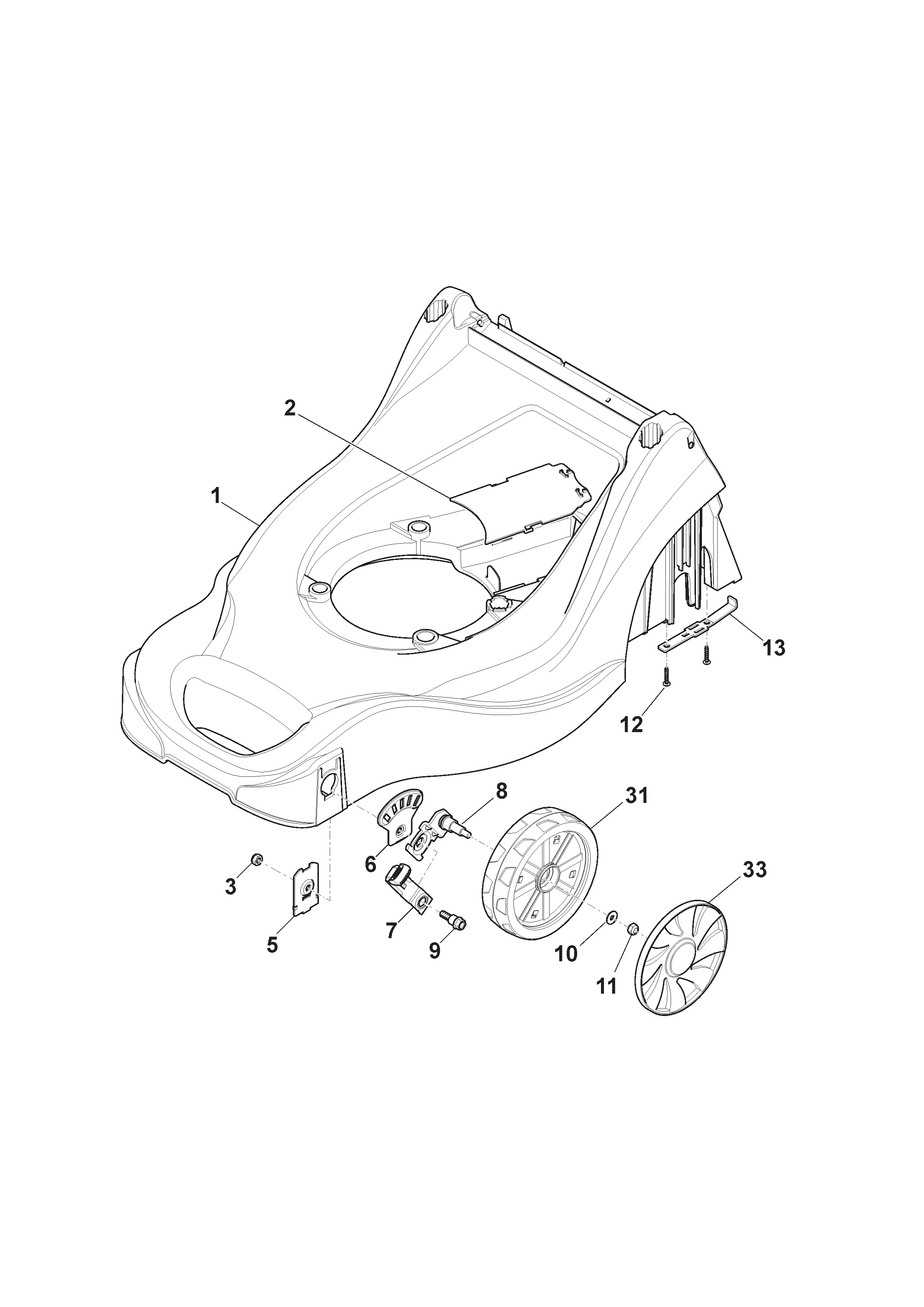 Deck and Height Adjusting - Mountfield HP414 RS100 OHV (2011) 297411043/BQ