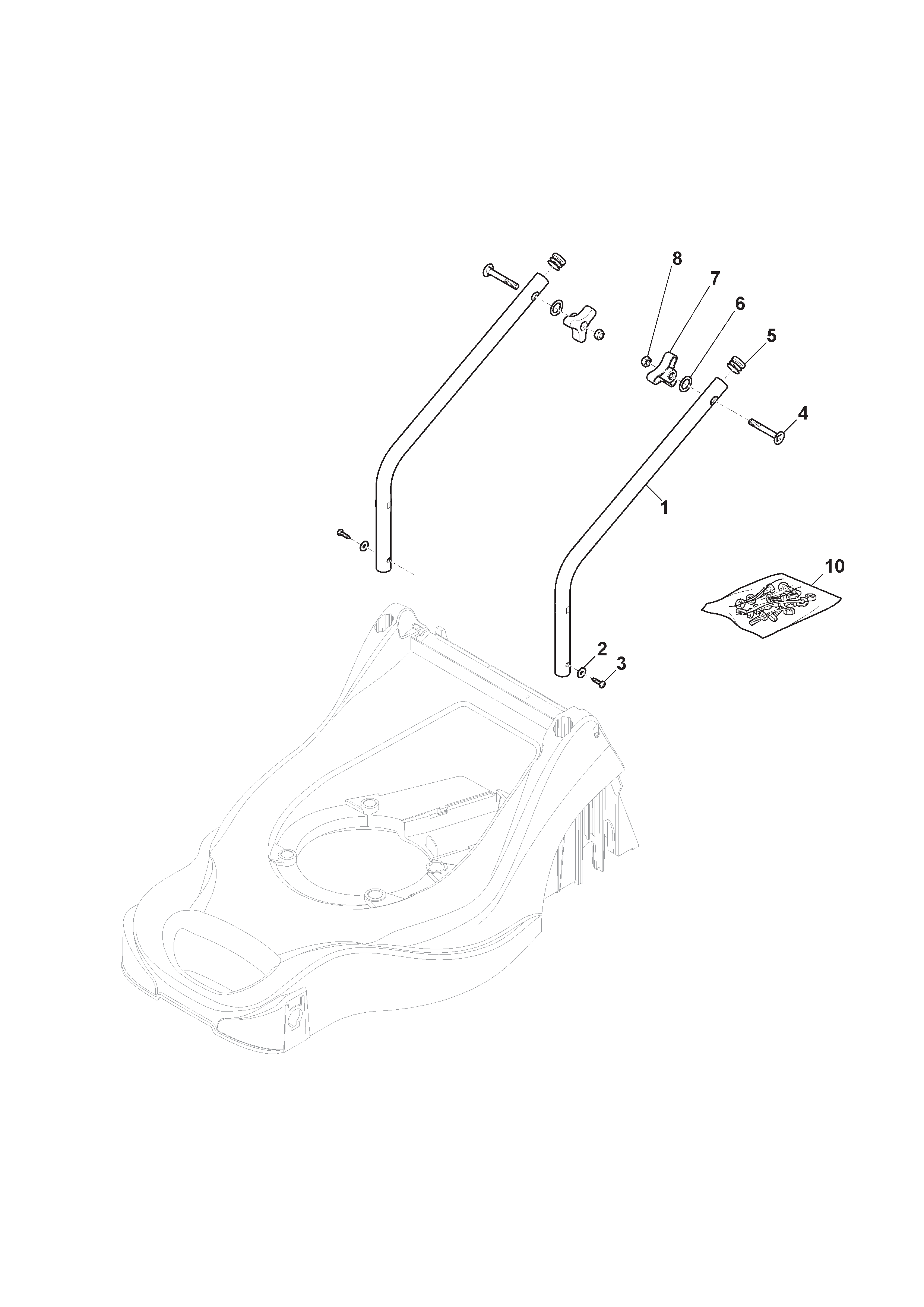 Handle Lower Part - Mountfield HP414 V35 (2011) 297411143/BQ Handle Lower Part - Mountfield HP414 V35 (2011) 297411143/BQ