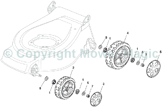 Wheel and Hub Cap - Mountfield HP425 (2011) 294434038/M10