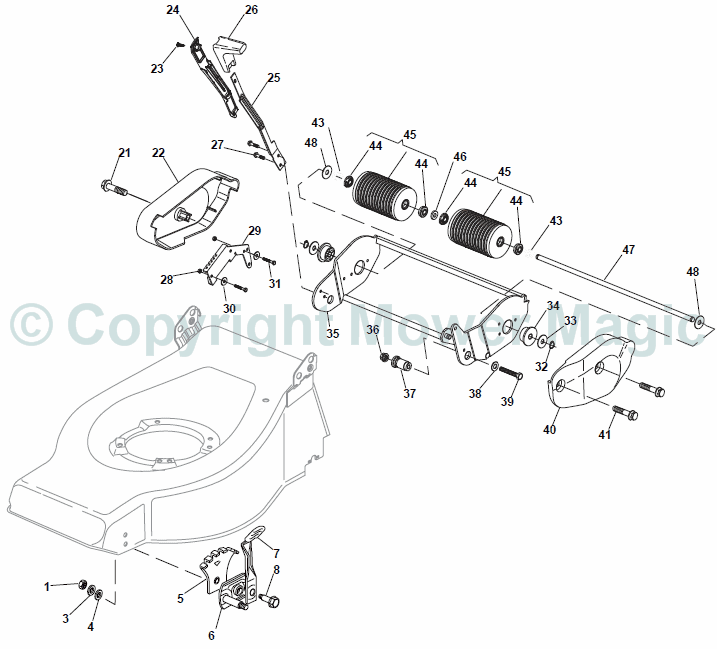 Roller Assembly - Mountfield HP465R (2011) 294486038/UM8 Roller Assembly - Mountfield HP465R (2011) 294486038/UM8