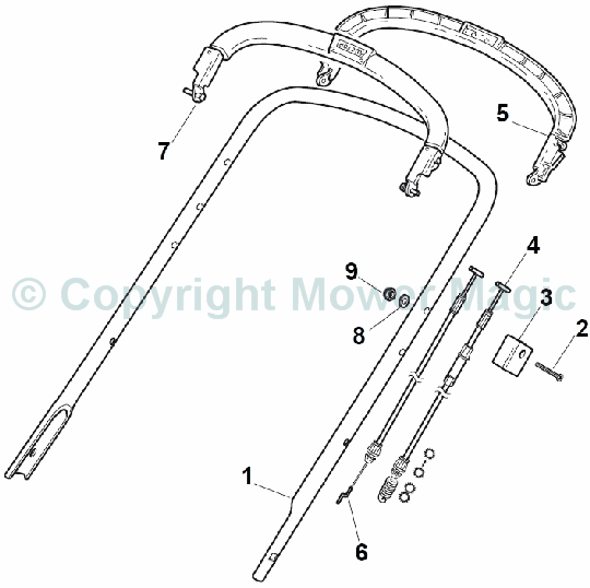 Mountfield HP474, Handle Upper Part Mountfield HP474, Handle Upper Part