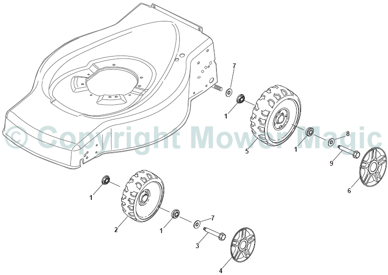Mountfield HP474, Wheel and Hub Cap Mountfield HP474, Wheel and Hub Cap