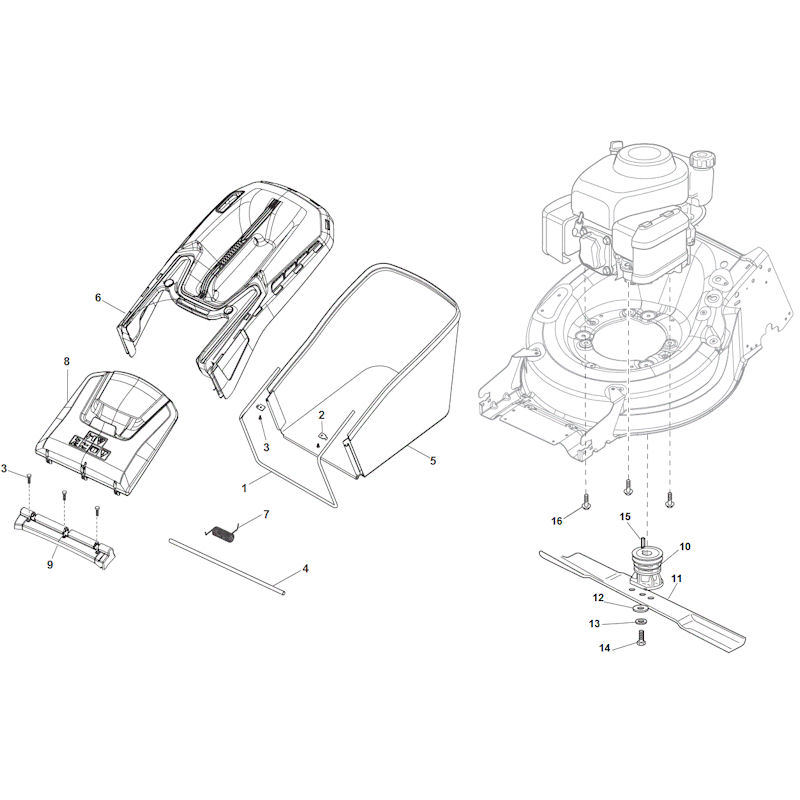 Mountfield HW531PD 294556843/M16 Grasscatchers Spares