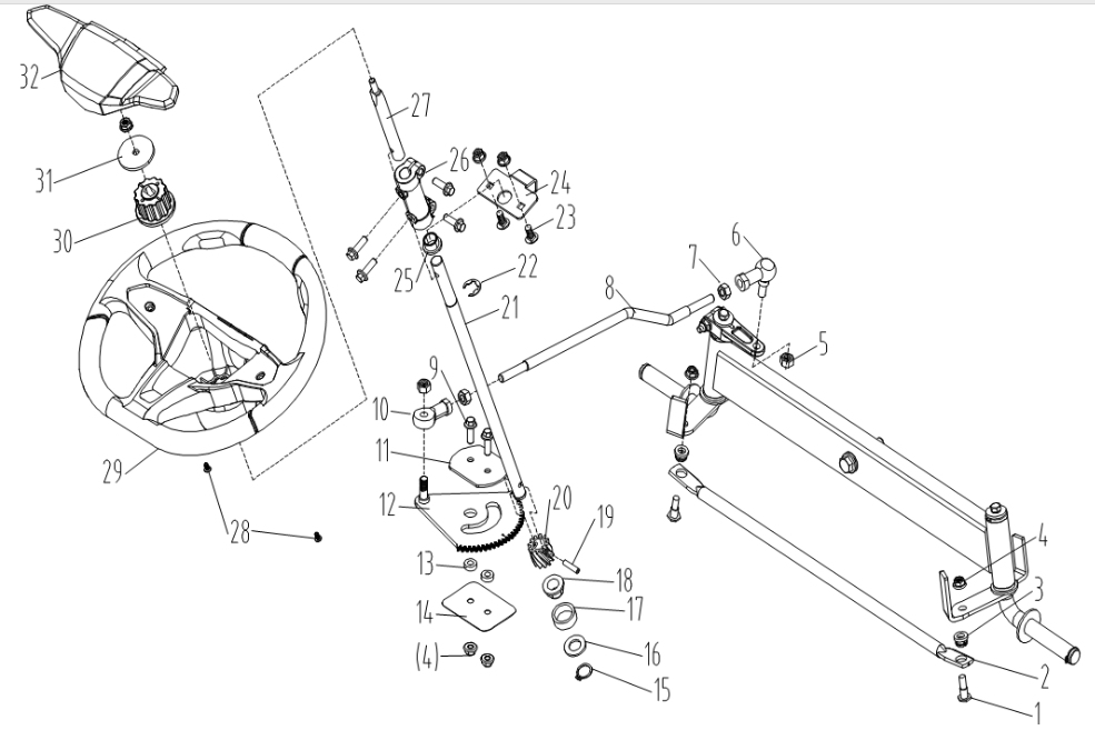 Steering Assy - Cobra LT86MRL Lawn Tractor (April 2023) Steering Assy - Cobra LT86MRL Lawn Tractor (April 2023)