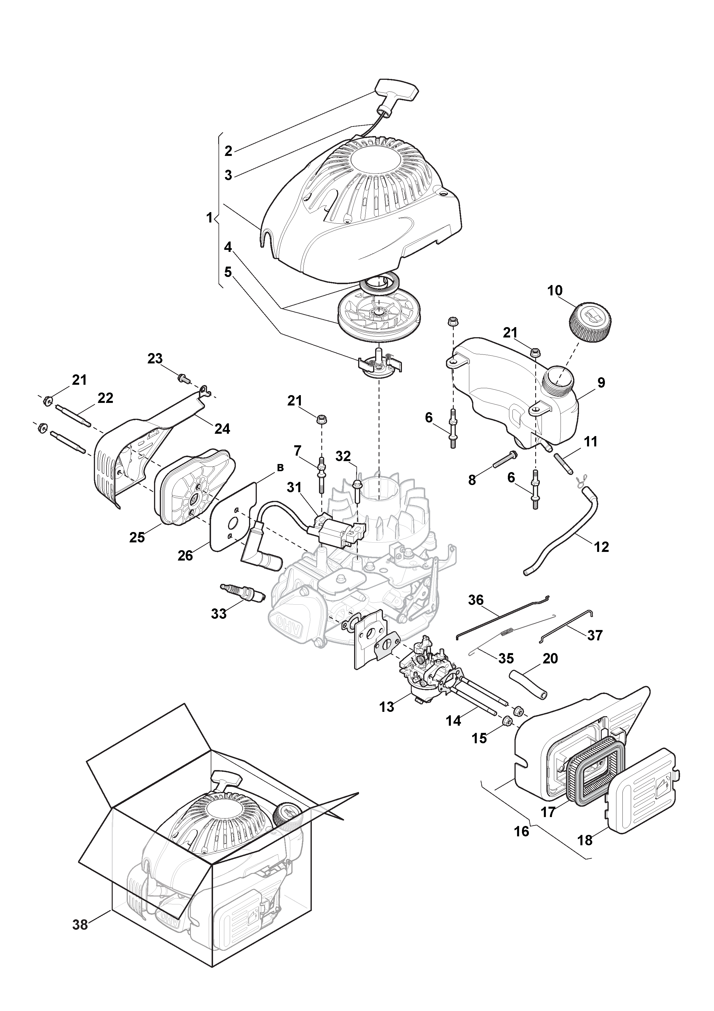 Mountfield Compact 36 211360043/M13 Engine Spares - 1