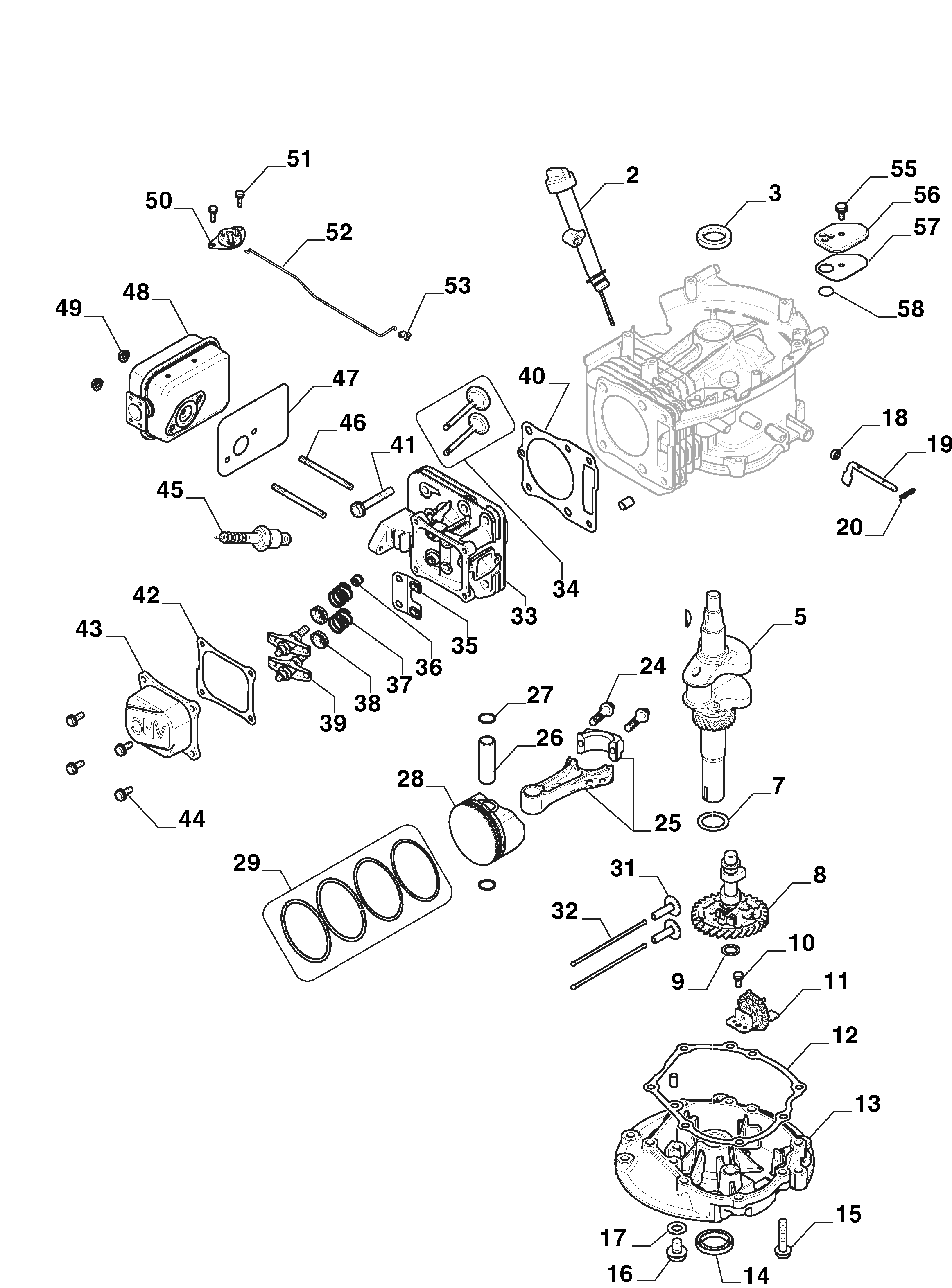 MTF 66 MQ - Engine - Piston, Crankshaft