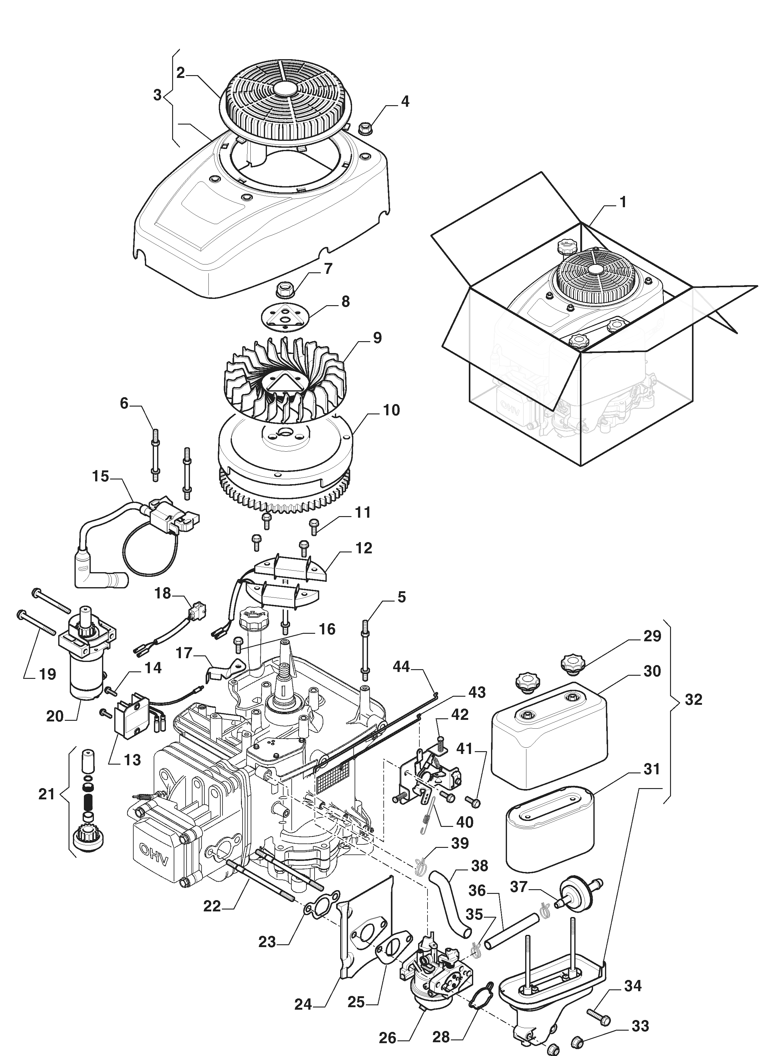 MTF 72 H - Engine - Starter Assy, Tank