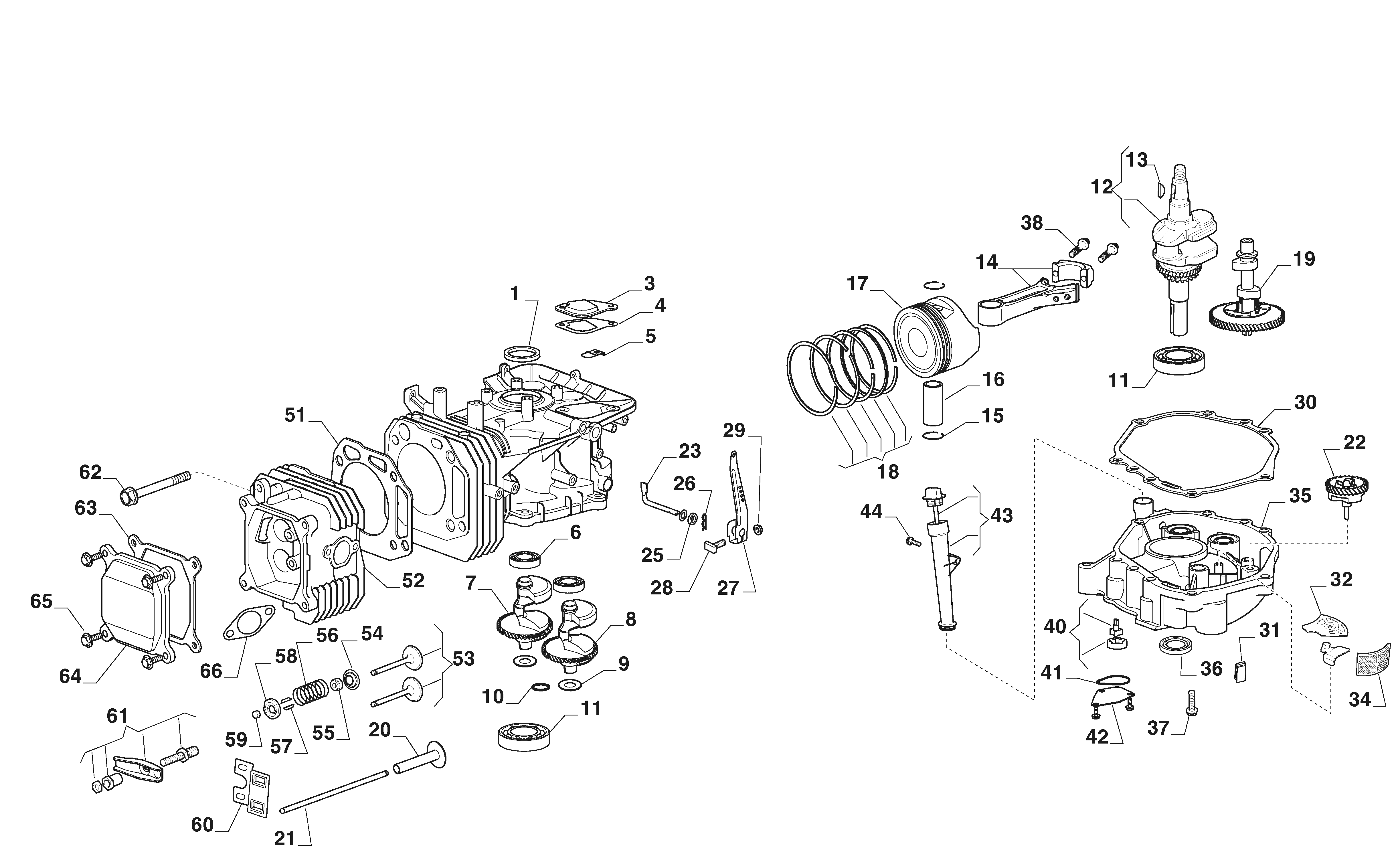 MTF 98H SD - Engine - Piston, Crankshaft