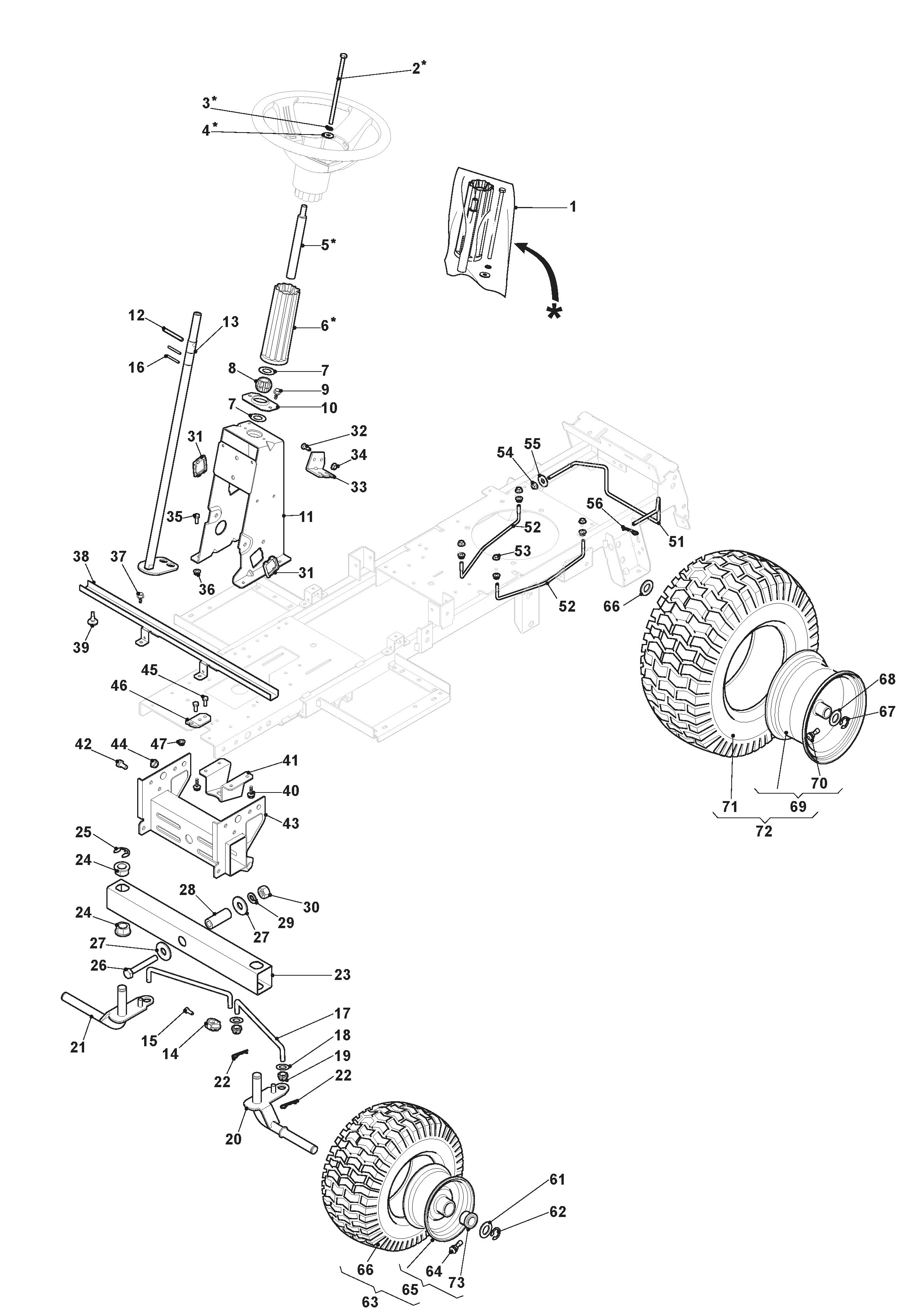 Mountfield Rider R27H 2T0072486/MC - Steering