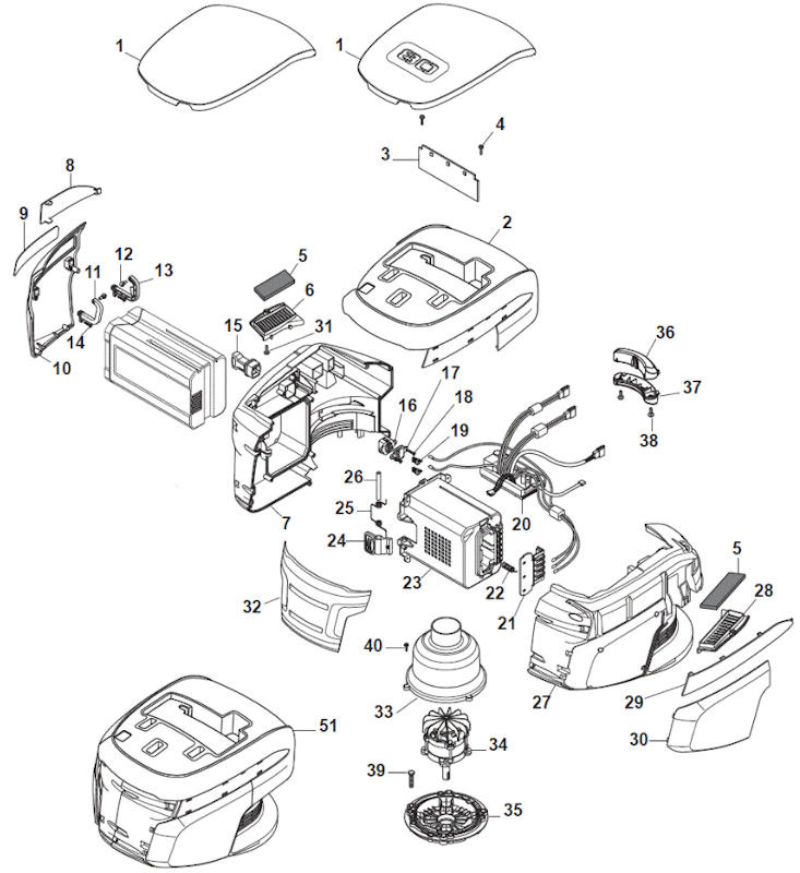 Mountfield S42HPLI 295431003/M16 Battery Housing Spares