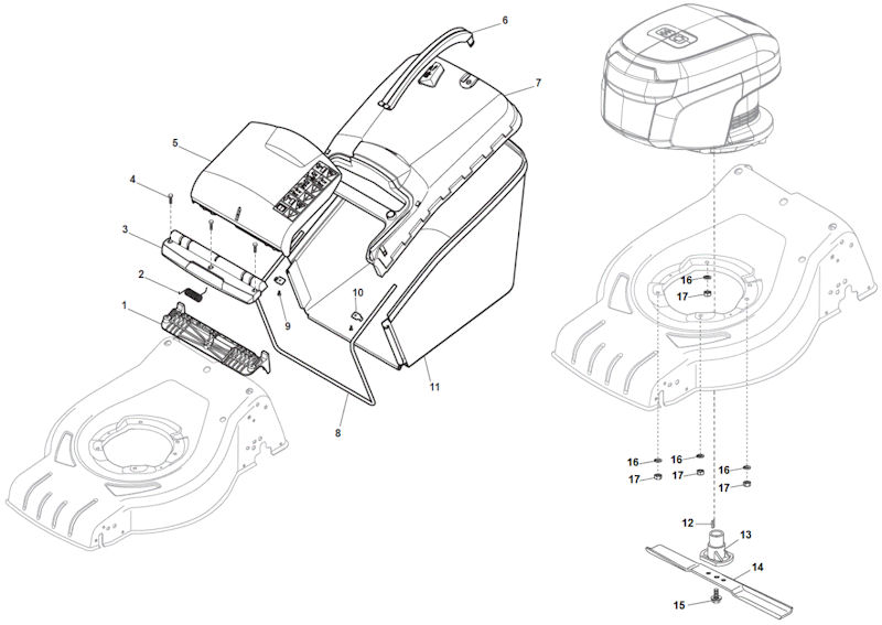 Mountfield S42HPLI 295431003/M16 Grasscatcher Spares