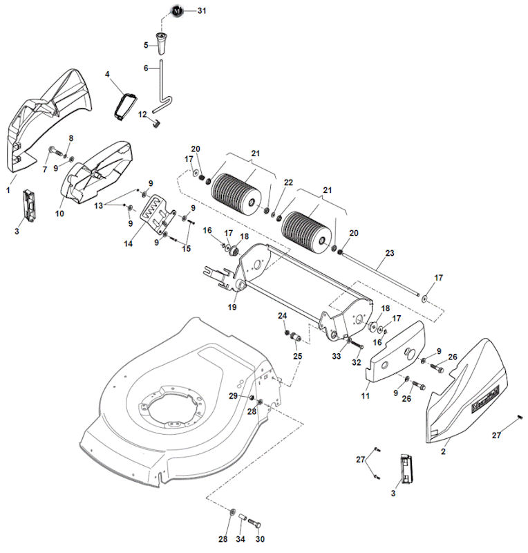 Mountfield S42RHPLI 299434003/M16 Roller Spares