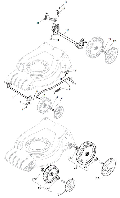 Mountfield S46HPLI 295485003/M16 Wheel Suspension Spares