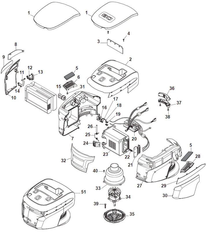 Mountfield S46HPLI 295485003/M16 Battery Housing Spares