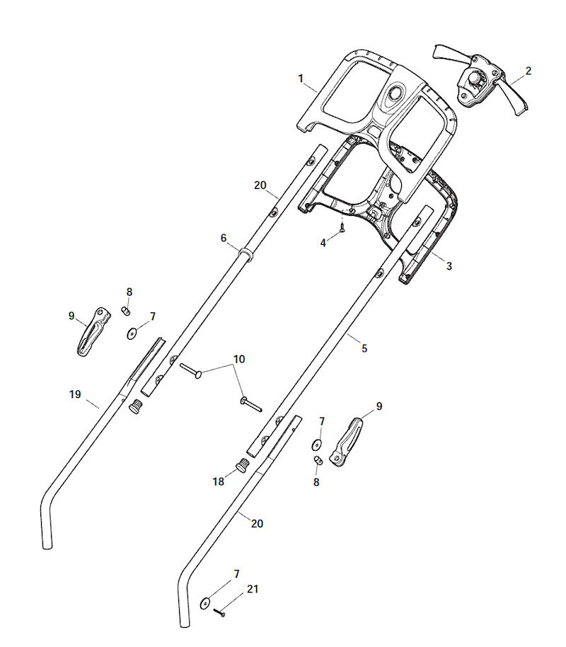 Mountfield Princess 34LI Handle Spare Parts 294345063/M13