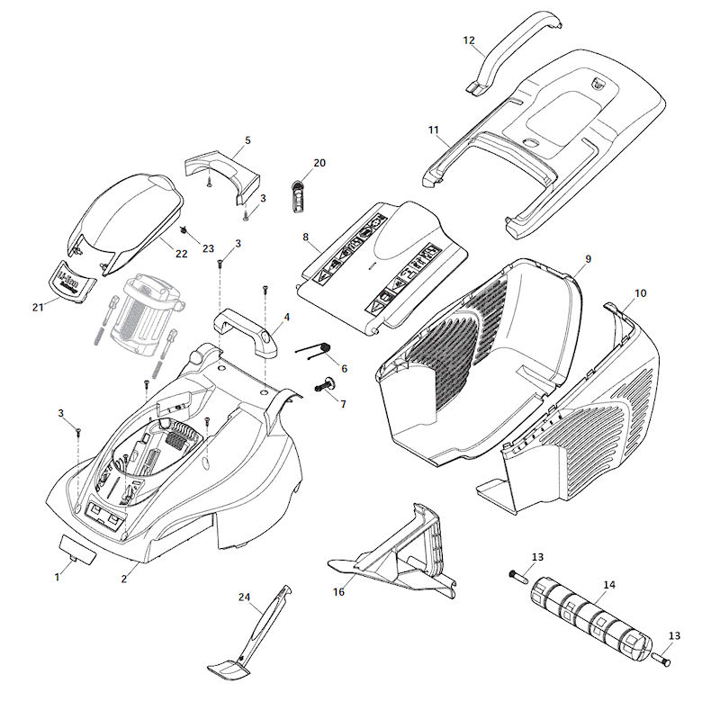 Mountfield Princess 38LI Bodywork Spare Parts 294385063/M12