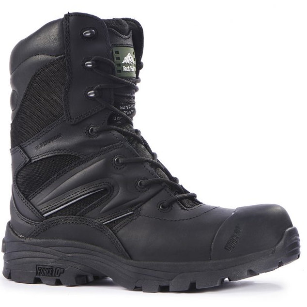 Rock Fall RF4500 Titanium High Leg Waterproof Safety Boot with Side Zip Size 3