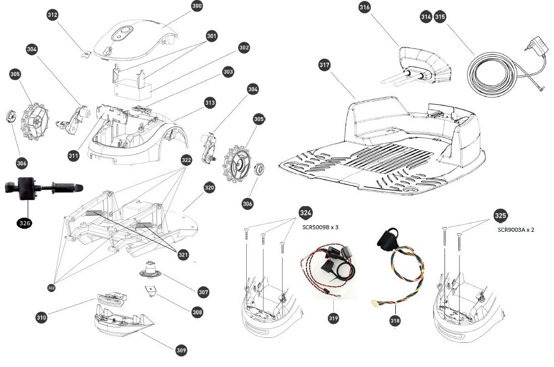 Robomow RX12 RX20 RX-Pro Spare Parts Diagram