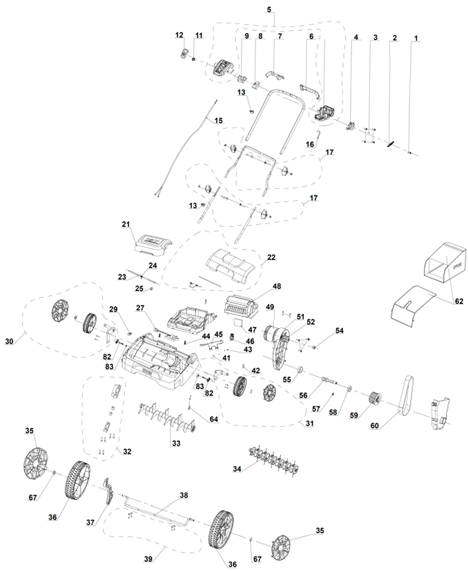 Ryobi RY18SFX35A-0 SCARIFIER