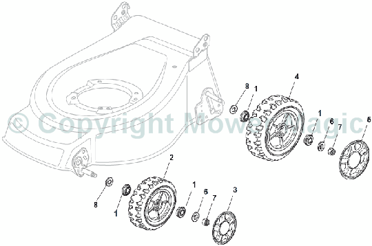 Wheel and Hub Cap - Mountfield S420PD (2010 - 2011) 294435023/M10