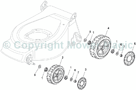 Wheel and Hub Cap - Mountfield S421HP (2011) 2994434043/M11