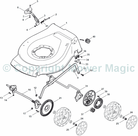 Deck and Height Adjusting - Mountfield S464PD (2010 - 2011) 299483043/M10