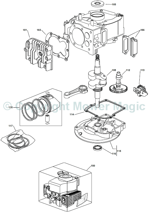 Engine continued - Mountfield SP184 V35 (2010 - 2011) 299274643/SF