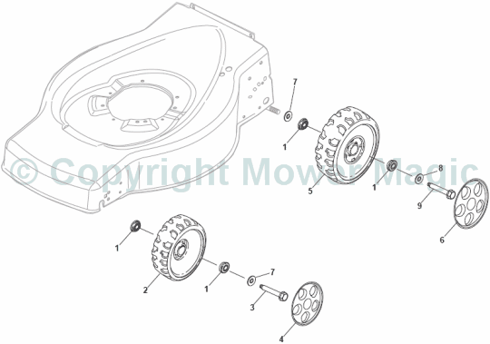 Wheel and Hub Cap - Mountfield SP184 V35 (2010 - 2011) 299274643/SF