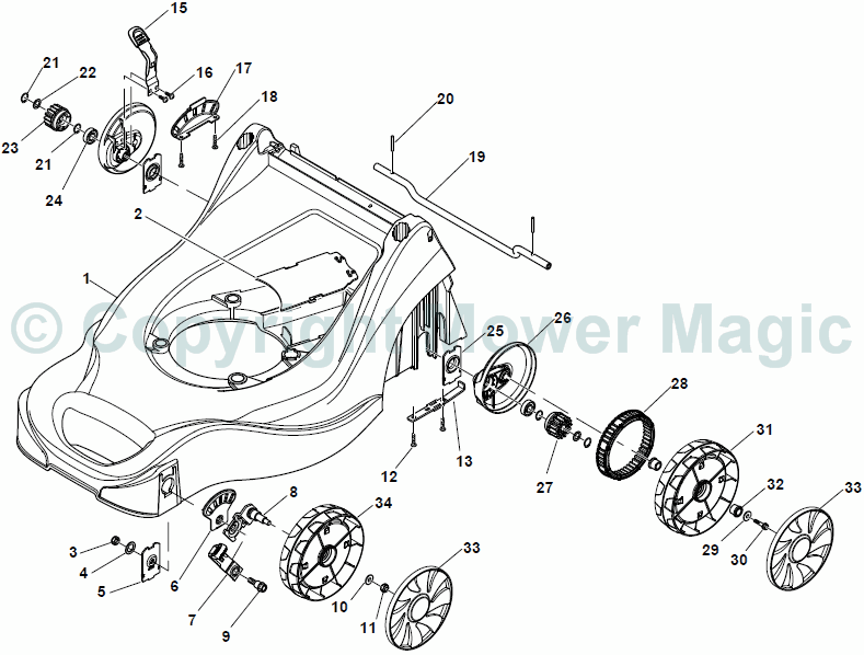 Deck and Height Adjusting - Mountfield SP414 RS100 OHV (2011) 297412043/BQ Deck and Height Adjusting - Mountfield SP414 RS100 OHV (2011) 297412043/BQ