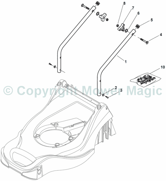 Handle Lower Part - Mountfield SP414 RS100 OHV (2011) 297412043/BQ Handle Lower Part - Mountfield SP414 RS100 OHV (2011) 297412043/BQ