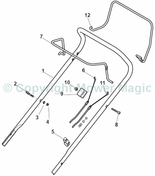 Handle Upper Part - Mountfield SP414 RS100 OHV (2011) 297412043/BQ Handle Upper Part - Mountfield SP414 RS100 OHV (2011) 297412043/BQ