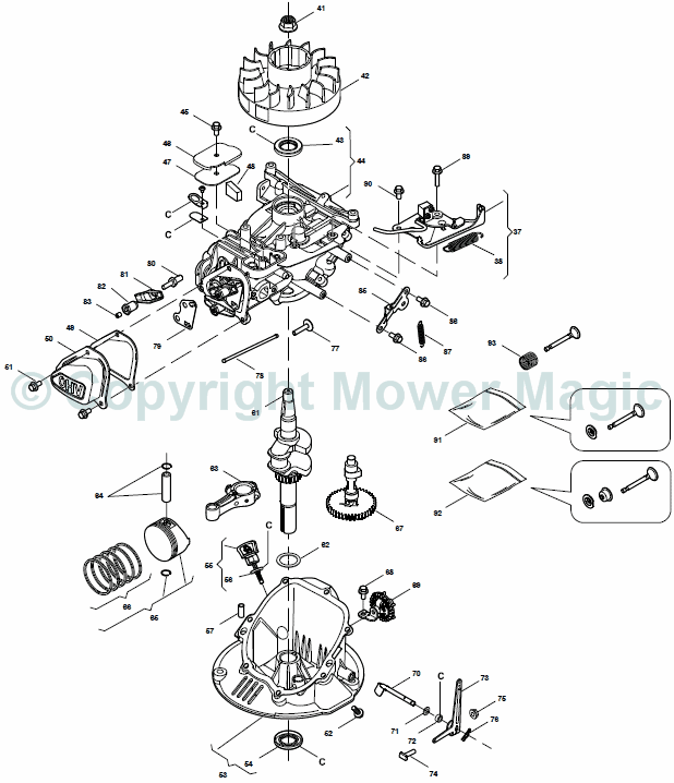 Engine - RS100 continued - Mountfield SP414 RS100 OHV (2011) 297412043/BQ Engine - RS100 continued - Mountfield SP414 RS100 OHV (2011) 297412043/BQ