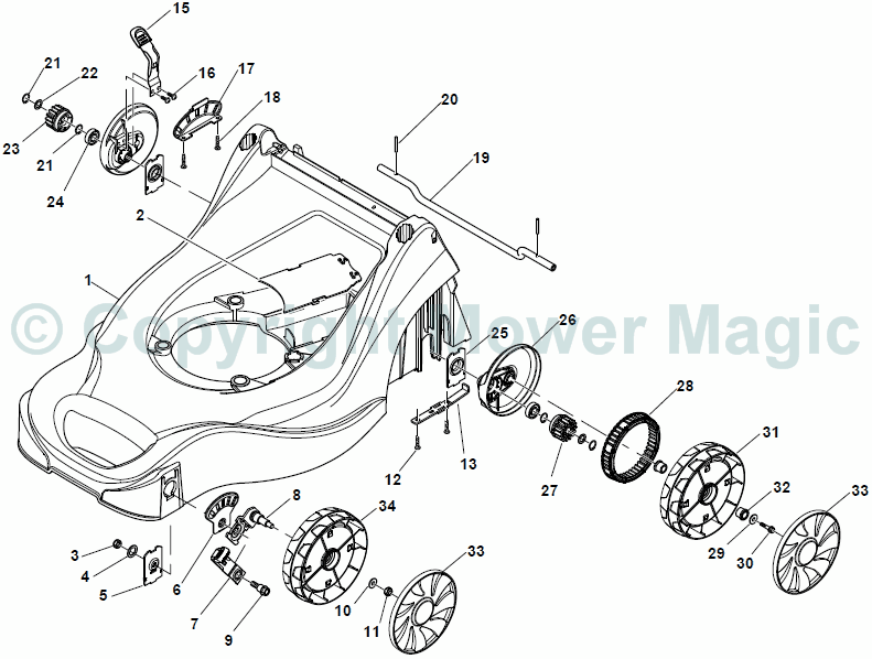Deck and Height Adjusting - Mountfield SP414 V35 (2011) 297412143/BQ Deck and Height Adjusting - Mountfield SP414 V35 (2011) 297412143/BQ