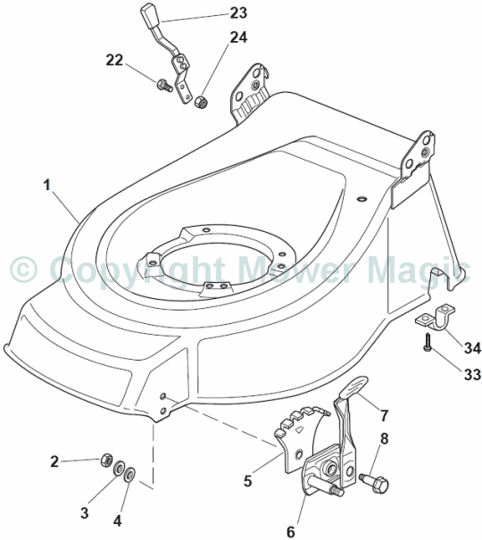 Deck and Height Adjusting - Mountfield SP425 (2011) 294435038/M10