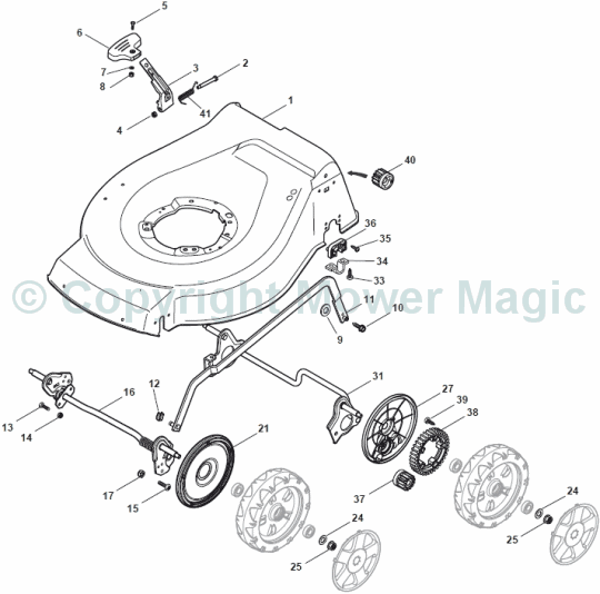 Deck and Height Adjusting - Mountfield SP465 (2011) 299482338/M10